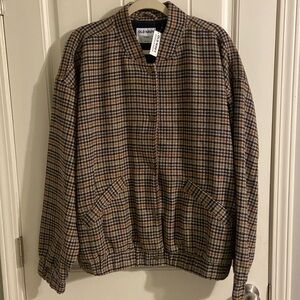 NWT Popular and Out of Stock Old Navy Wool Houndstooth Bomber Jacket T (tall) XL